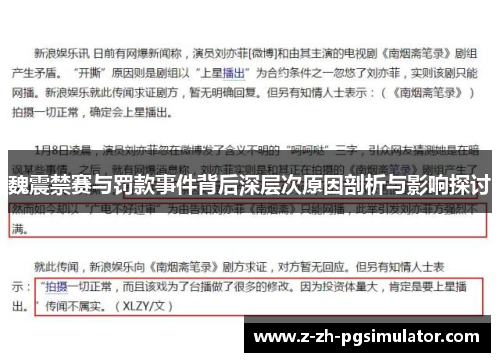 魏震禁赛与罚款事件背后深层次原因剖析与影响探讨 魏震禁赛与罚款事件背后深层次原因剖析与影响探讨